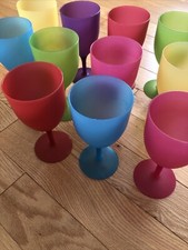 11pc Cocktail Cups Plastic Water/Wine Glasses Bulk Party Drinking Glass 7 inches