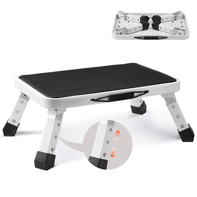 VEVOR Step Stool Ladder Foldable 3 Adjustable Height Max Load 330lbs for Home