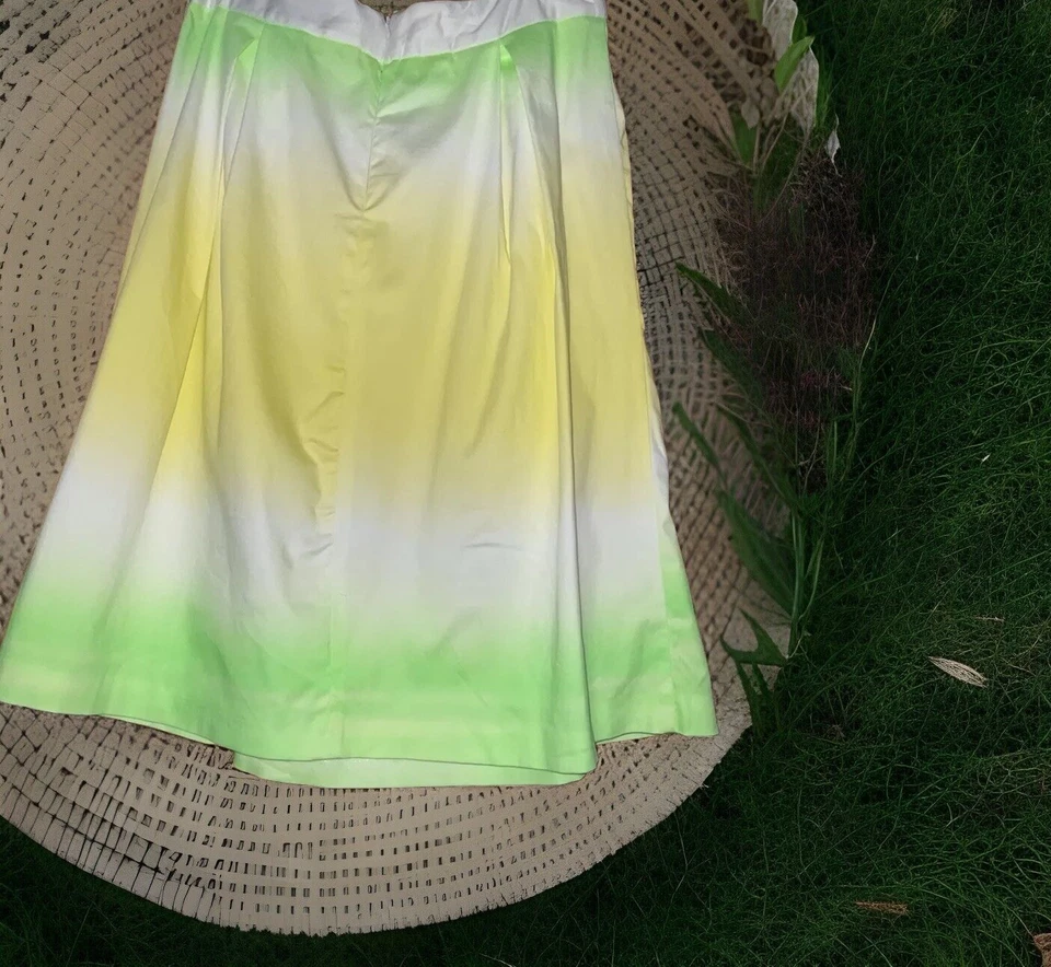 French Kiss A Line Green Mix, Summer Skirt Size 16  New Other See Listing — 第 4/4 张图片