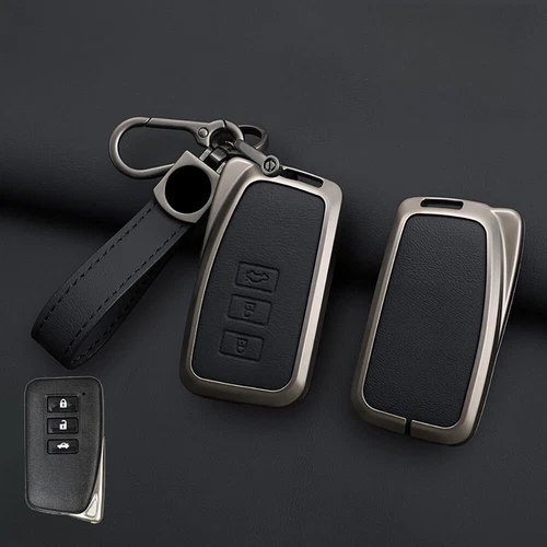 GunBlack Zinc Alloy Leather Car Key Fob Case Cover For Lexus IS RC LX RX 200 250 - Picture 1 of 8