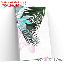 Paint By Numbers Kit Leaves Nature Abstract Canvas Acrylic Home Painting Art DIY