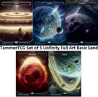 5x Unfinity Orbital Full Art Borderless Land Set EDH Magic the Gathering MTG