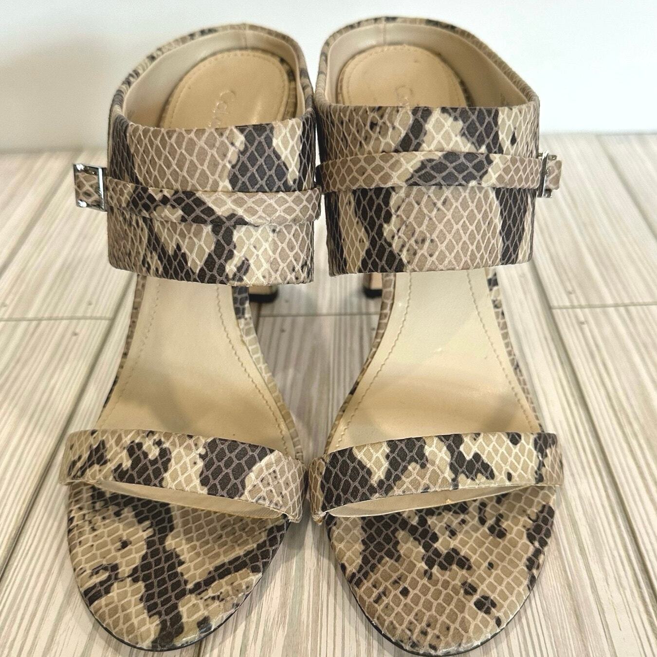 Calvin Klein Aliza slip on mule heels size 8.5 faux snakeskin thumbnail 6