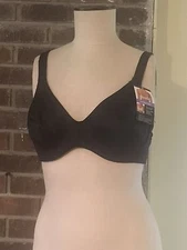 Bali Comfort-U Back Underwire Bra 38B BLACK - NWT