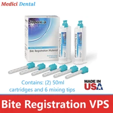 Mark3 Bite Registration Impression Material Fast Set 2 Cartridges w/HP Mix Tips