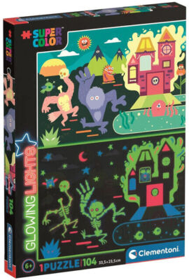 Puzzle świecące w ciemności 104 elementy. Glowing Monsters