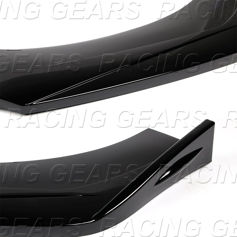 Lower Body Kit UNIVERSAL PAINTED BLACK FRONT BUMPER LOWER BODY KIT SPLITTER SPOILER ...