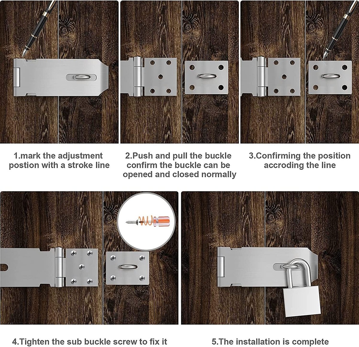 Vorhängeschloss Haspe 4 Zoll - Edelstahl Riegelschloss Für Türen & Tore