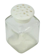 UPJOHN SMALL GLASS MEDICINE BOTTLE WITH CAP