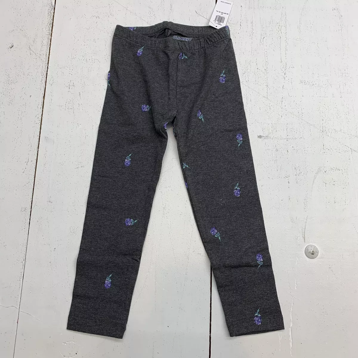 Old Navy Toddler Girls Grey Floral Leggings Size 3T eBay