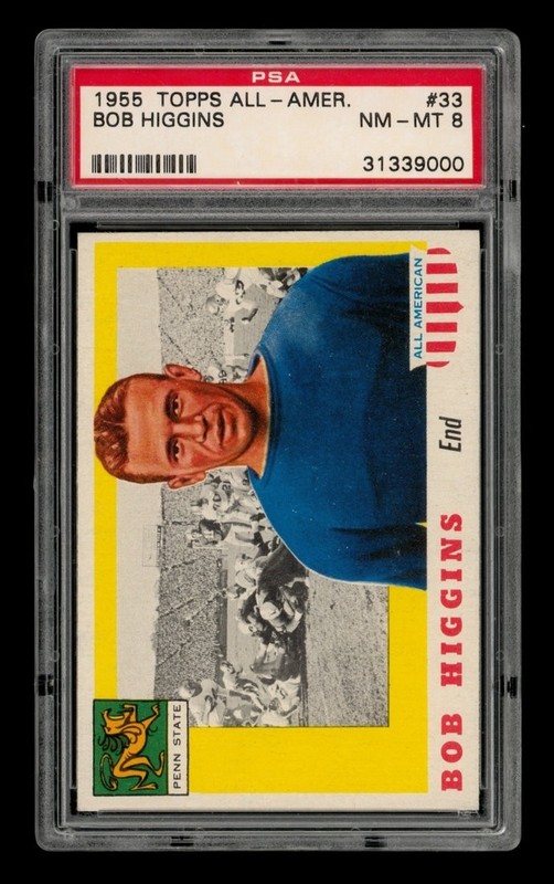1955 Topps All-American Set-Break # 33 Bob Higgins PSA 8 NM-MT