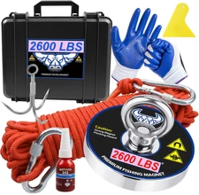 Fishing Magnet double sided kit super strong Rare Earth Magnets case 300-2600lb