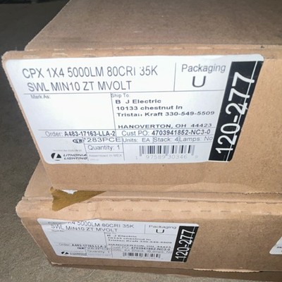 Lithonia Lighting CPX 1X4 LED Fixture 5000 Lumens 80 CRI 3500K Industrial