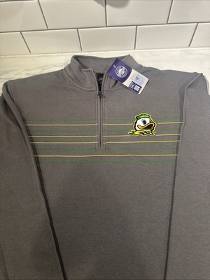 Captivating Oregon Ducks 1/4 Zip  Jacket Gray Mens Size XL New