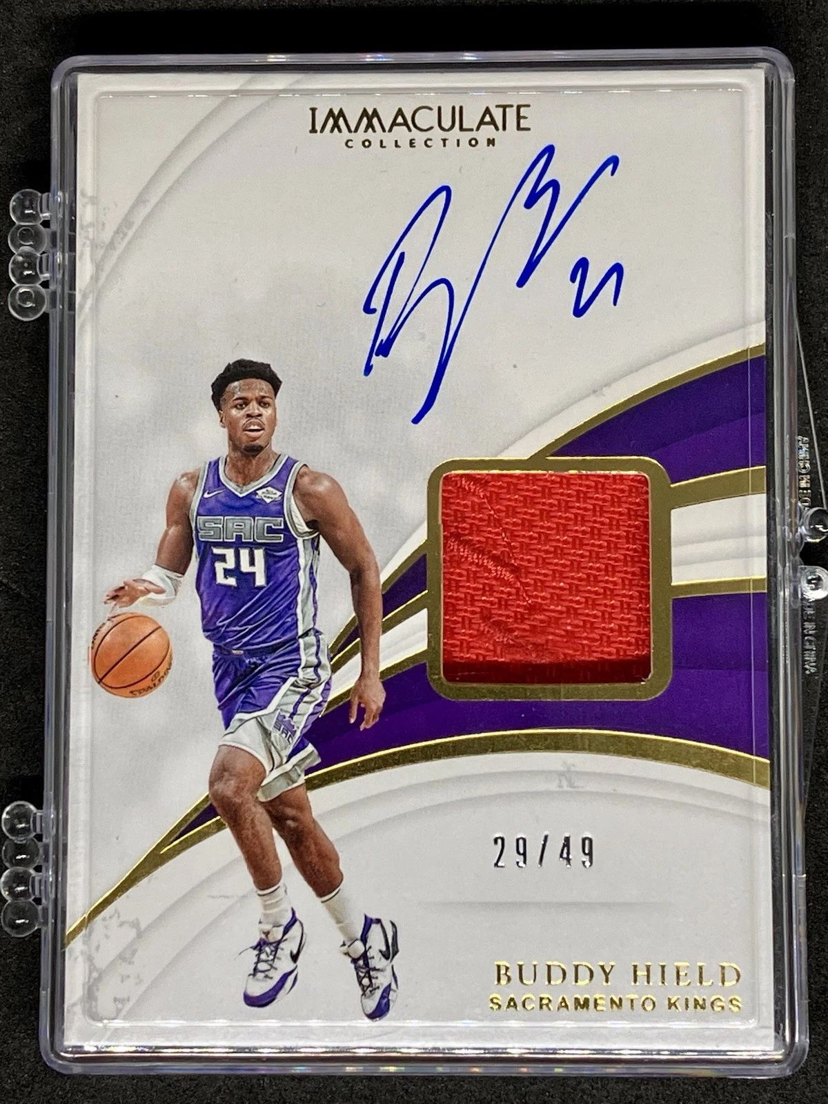 2018-19 PANINI IMMACULATE BUDDY HIELD SNEAKER SWATCH SIGNATURES /49 ON CARD AUTO