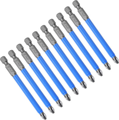 10 Pcs Magnetic Phillips Screwdriver Bits Set 3.5 Inch Long anti Slip Phillips B