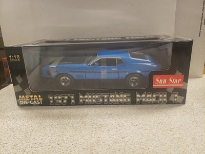 Sun Star 1/18 Scale 1971 Mustang Mach 1 Blue 351 Ram Air Unopened Box