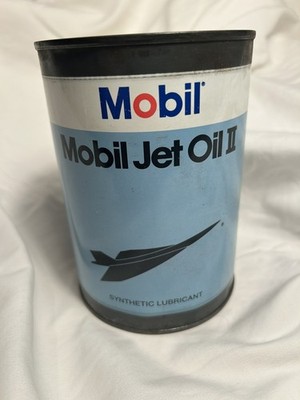 Mobil Jet Oil II Quart Can Synthetic Jet Engine Oil unopened Vintage Advertising