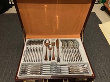 Tafelbesteck, 90versilbert, 62-tlg., bicolor, im Koffer, unbenutzt
