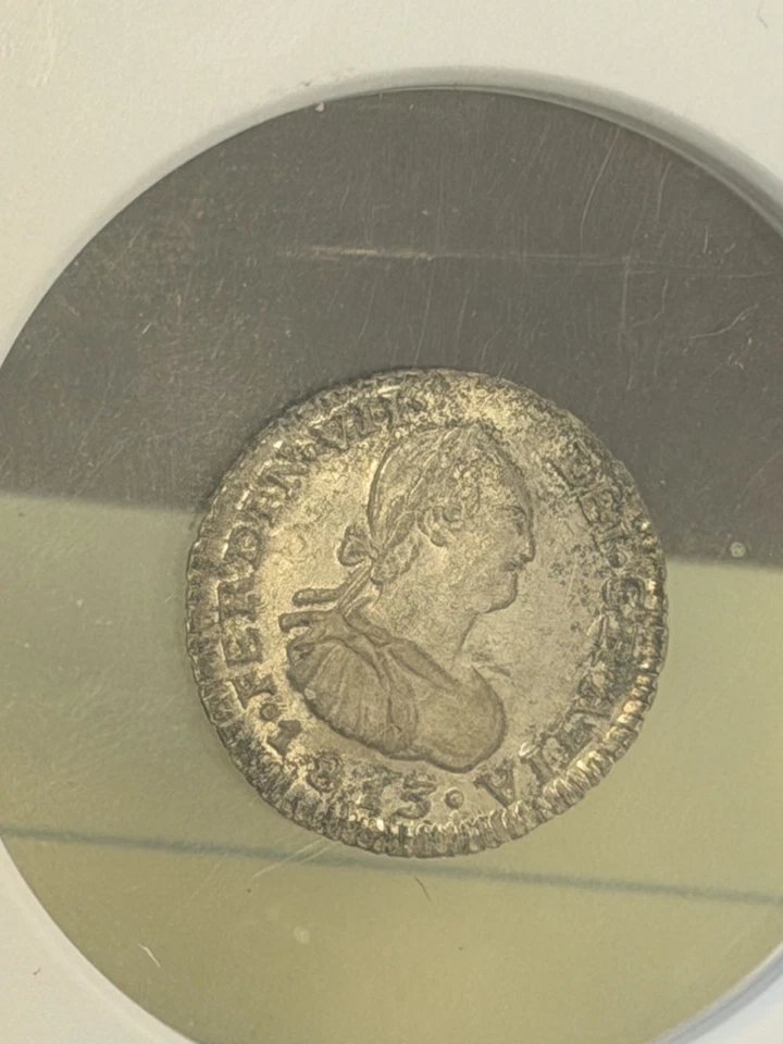 1813SO FJ Chile 1/2r Real Silver Coin / Val y Mejia collection NGC MS 64+ - Image 3 of 4