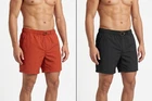 Men's Ex COS Designer Swim Shorts Black Orange Belt Mesh Lining Trunks NEW