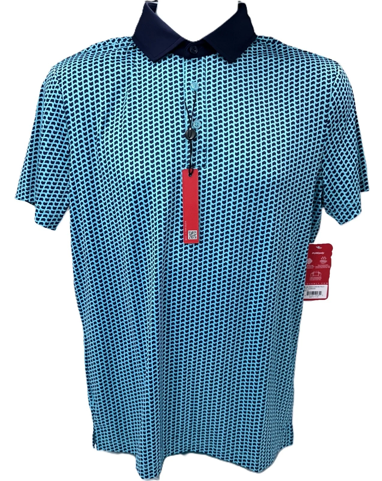 $110 Redvanly Men's Graine Polo Shirt - R2523 - Curacao -Medium - New With Tags