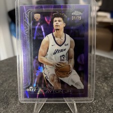Walter Clayton Jr Topps Chrome Purple Ray Wave 75 Reverse Jersey Match Rookie Walter Clayton Jr Topps Chrome Purple Ray Wave 75 Reverse Jersey Match Rookie