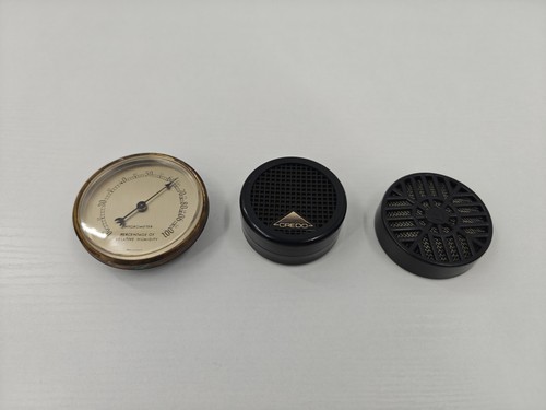 Vintage Credo Cigar Round Humidifier Lot Hygrometer Made In France Set Of 3