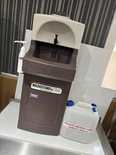 Teal Washstand Hand Wash Sink Floor Standing On Wheels Non Electric Used Mobile