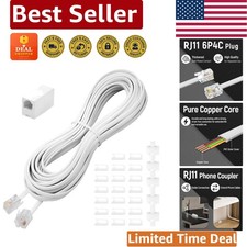 25 Feet RJ11 Cable for Landline - Connect Telephones and Modems Easily