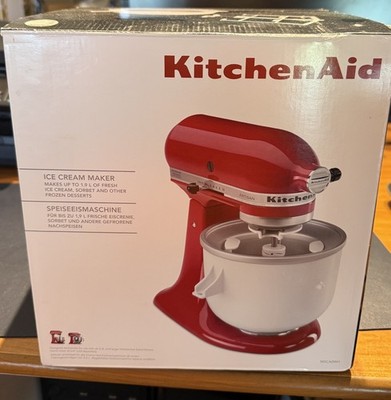 KitchenAid Speiseeisbereiter 5KICA0WH für Küchenmaschinen - dreimal benutzt