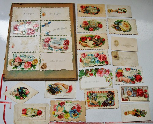 LOT OF ANTIQUE VICTORIAN CALLING CARDS 17 ARE LOOSE A FEW ARE MOUNTED