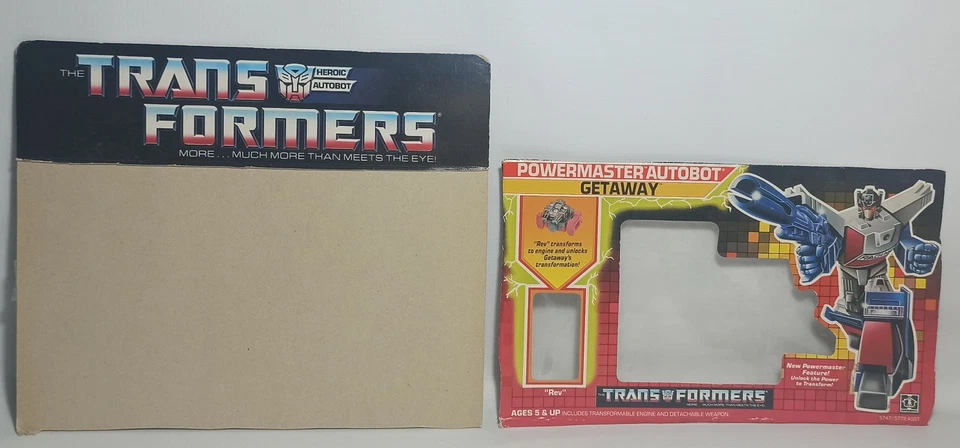 TRANSFORMERS VTG 1987 G1 POWER MASTER GETAWAY EUROPEAN FRONT & BACK PACKAGE PART - Image 4 of 4
