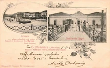 dq396 cartolina grottammare stabilimento bagni  ascoli piceno 1904 bella!