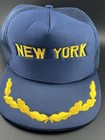 Vintage Speedway New York Snapback Trucker Hat Mesh Rope Gold Leaf Hat ...