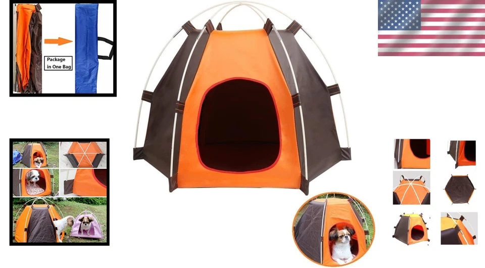 Tienda plegable duradera para mascotas para viajes - Amplia casa de juegos para perros y conejos Foto 2 de 4