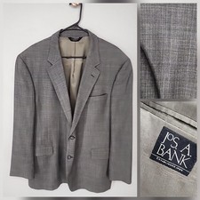 Jos. A. Bank Gray Glen Plaid Wool Cashmere Blazer Sport Coat Mens 46R