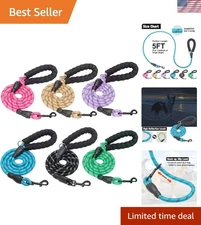 Heavy Duty 6FT Dog Leash 6-Pack with Padded Handles & Reflective Thread