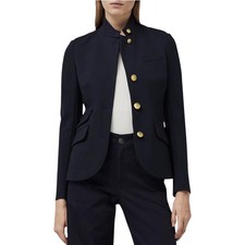 Rag  Bone Womens Career Preppy Dagger Buttons Slade Ponte Blazer Size 2 Black