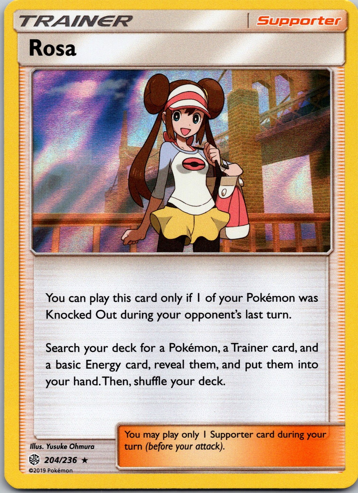Rosa 204/236 SM - Cosmic Eclipse Holo LP / NM Pokemon TCG