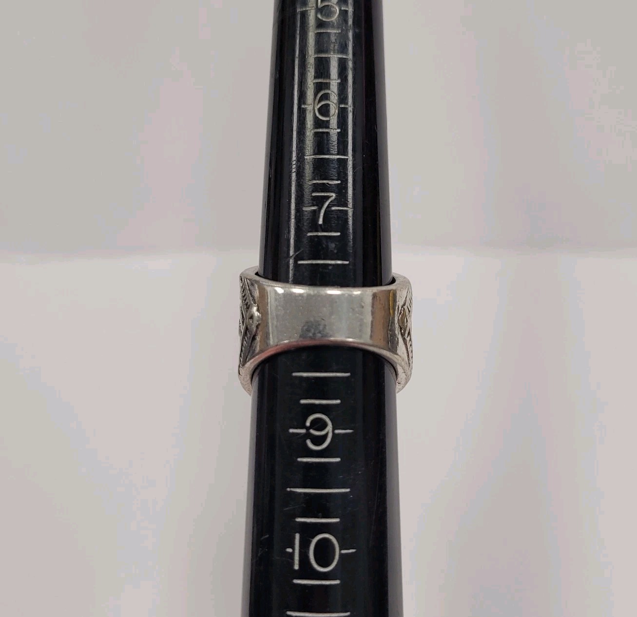 Vintage Solid Metal Ring Silver Tone Turquoise Bl… - image 7