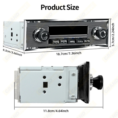 1 DIN Autoradio MP3 Player Oldtimer Retro Audio Stereo Support FM AUX EQ USB  - Bild 13 von 16