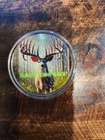 1 Ounce Silver Round - Colorblast BUCK W/ Turdy Point BUCK - Paint Bubbling