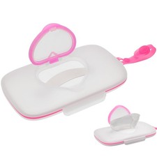 Pink Travel Wipes Dispenser Refillable Portable Baby Wipes Case Safe Material