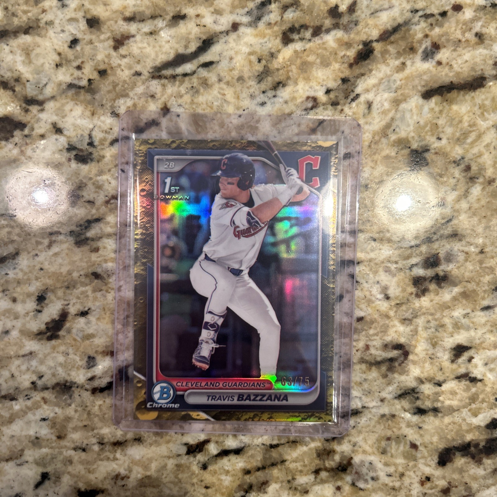 2024 Bowman Chrome Draft TRAVIS BAZZANA 1st Yellow Lunar Refractor /75 RC Rookie
