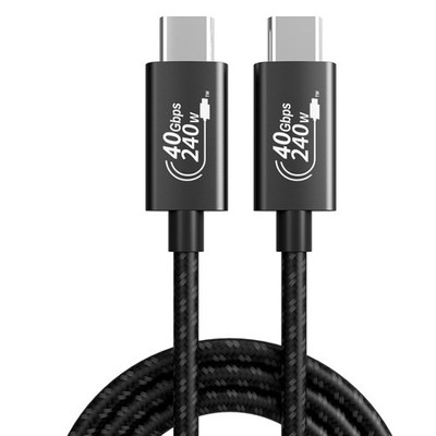 PD240W 40Gbps USB4 Schnellladekabel Dual Typ-C, 0,5m, geflochten, Smart Chip
