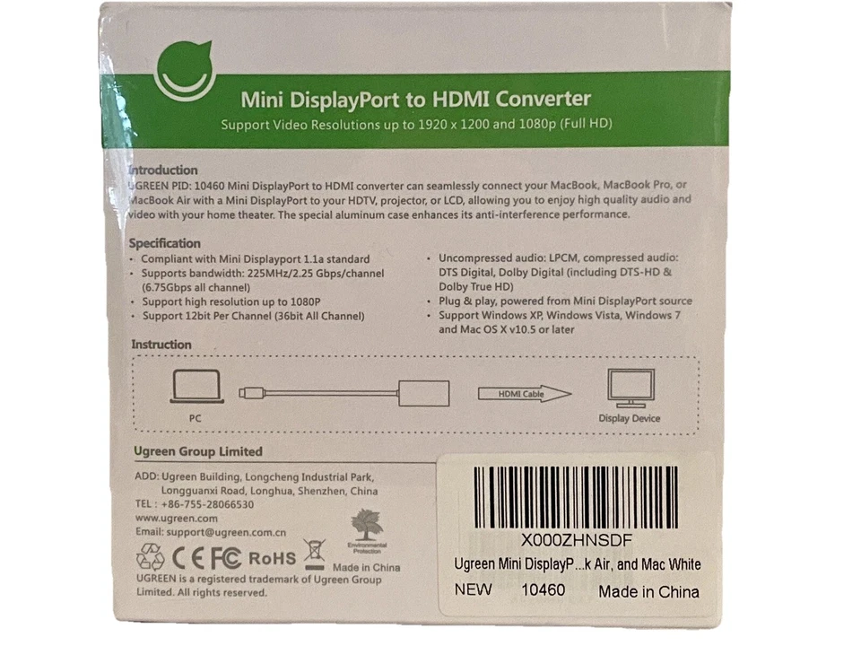 UGreen Mini Displayport to HDMI Converter - New in shrink wrap - Image 2 of 2