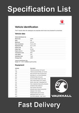 مقتنيات Vauxhall Specification
