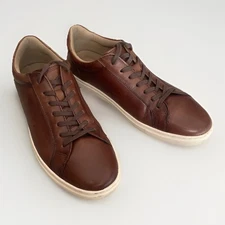 Vince Camuto Men’s Cowon Leather Sneaker Cognac Brown Size 9.5M