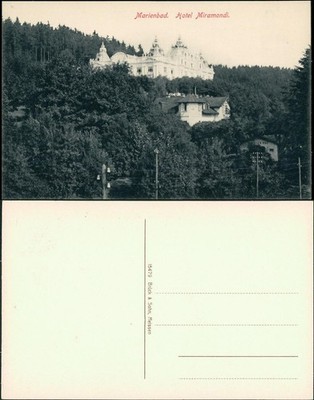 Postcard Mariánské Lázně Hotel Miramondi Castle 1915